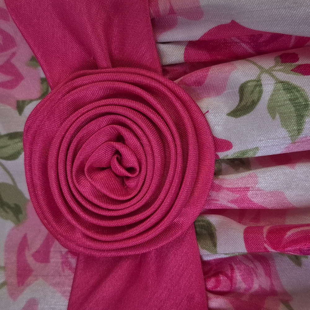 Floral Pink Sleeveless Girls Dress - Picture 4 of 6